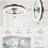 41RefEBCF9L._AC_.jpg windphoto 1 Pack 20'' Black Low Profile and 1 Pack 20'' Ceiling Fans, Dimmable Modern Fan Light(3000K-6000K), 6 Speed, Reversible, Flush Mount Ceiling Fans with Lights for Bedroom