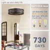 windphoto 20" Caged Farmhouse Ceiling Fan and Light with Remote, Black | Flush Mount, Bladeless Enclosed Fandelier, 6 Speed, Quiet Powerful DC, Rustic,Vintage, Rustic, Small, Bedroom, Kitchen