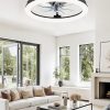 41gDddKYZnL._AC_.jpg windphoto 1 Pack 20'' Black Low Profile and 1 Pack 20'' Ceiling Fans, Dimmable Modern Fan Light(3000K-6000K), 6 Speed, Reversible, Flush Mount Ceiling Fans with Lights for Bedroom