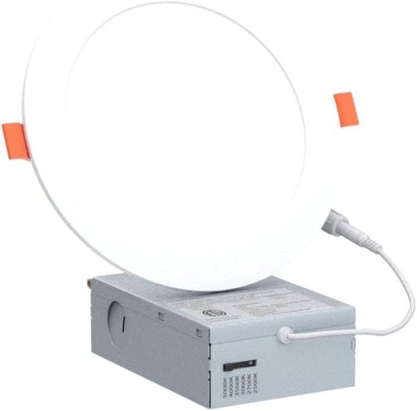 41m9A55ng1L._AC_SL1230_.jpg windphoto 6 Inch 6CCT LED Recessed Ceiling Light with Junction Box, 24 Pack | 2500K-5000K Recessed Light Fixtures, 1100LM High Brightness, Dimmable Downlight, 12W Eqv 110W, IC Rated, ETL