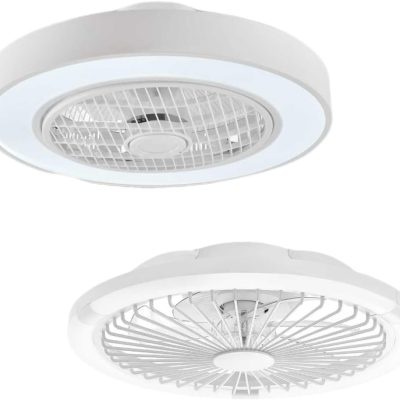 51Df8Yw4BAL._AC_SL1179_.jpg windphoto 20" Bladeless Ceiling Fan with Light, Enclosed Low Profile Flush Mount LED Fandelier with Remote Control