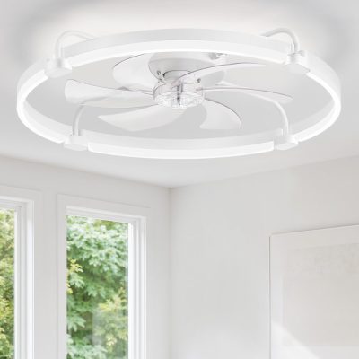 51E3TpZsqYL._AC_SL1092_.jpg windphoto 26" Low Profile Ceiling Fans with Lights, Remote/APP Control, White | Wider Airflow, Stepless Dimmable LED, Quiet Reversible DC Motor, 6 Speeds, 3CCT, Timer, Bedroom, Living Room, Kitchen