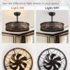 51RvV87jlyL._AC_.jpg windphoto 20" Caged Farmhouse Victorian Ceiling Fan with Light, Black Gold | Downrod, Bladeless Enclosed Fandelier, 6 Speed, Quiet Powerful DC, Rustic,Vintage, Rustic, Small, Bedroom, Kitchen