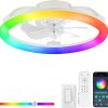 616LUi2X5aL._AC_SL1500_.jpg windphoto RGB Low Profile Ceiling Fans with Lights and Remote, 20 Inch Dimmable Modern Ceiling Fan(3000K-6000K), 6 Speed, Reversible, APP & Remote Control, Flush Mount Fan Light, White RGB Ceiling Fans