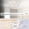 617H0aHiSRL._AC_SL1500_.jpg windphoto Flower Fandalier Ceiling Fan with Light, Modern Low Profile Small | 27 Inch Flush Mount, 3000-6000K Dimmable LED, Remote&App Control, Quiet DC Motor, for Bedroom, Living Room, Indoor, Black
