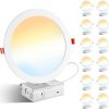 61A3myHz0LL._AC_SL1500_.jpg windphoto 5CCT 12 Pack Ultra Thin LED Recessed Lighting 8 Inch Slim Selectable 2700K-6000K, Smooth Dimmable, High Brightness 1900 LM, 18W Eqv 180W Canless LED Downlight with Jbox, IC Rated, ETL