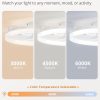 windphoto 20" Low Profile Ceiling Fans with Lights, APP & Remote, White | Flush Mount, Dimmable LED, Quiet DC Motor, Reversible, 6 Speeds, Fandelier, for Bedroom