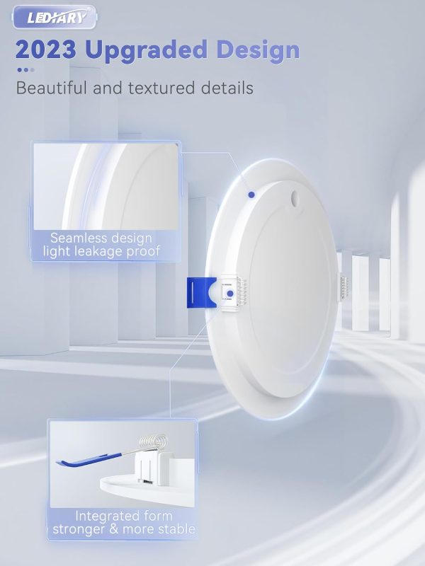 61MiKwgsYxL._AC_SL1500_.jpg windphoto 6 Inch 6CCT LED Recessed Ceiling Light with Junction Box, 24 Pack | 2500K-5000K Recessed Light Fixtures, 1100LM High Brightness, Dimmable Downlight, 12W Eqv 110W, IC Rated, ETL