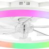 61PutoxQKPL._AC_SL1500_.jpg windphoto 23" Ceiling Fans with Lights and Remote for Bedroom, White | RGB Low Profile Fan Light, 3000K-6000K Stepless Dimmable, 6 Speed, Reversible DC Motor, APP & Remote Control, Low Noice