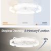 windphoto 24" Ceiling Fans with Lights, Low Profile Fandelier for Bedroom | Flush Mount Fan Light, Stepless Dimmable, App/Remote Control, 3 CCT Led, 6 Speeds, Quiet Reversible DC Motor, White