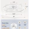 windphoto 26" Ceiling Fans with Lights and Remote, Low Profile Led Fan Light | Flush Mount, Stepless Dimmable Fandelier, 6 Speeds, 3 CCT, Quiet Reversible DC Motor, 2H Timer, Bedroom, Living Room, White