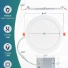 61hMeAU6PPL._AC_SL1500_.jpg windphoto 5CCT 12 Pack Ultra Thin LED Recessed Lighting 8 Inch Slim Selectable 2700K-6000K, Smooth Dimmable, High Brightness 1900 LM, 18W Eqv 180W Canless LED Downlight with Jbox, IC Rated, ETL
