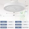 61jzkVkAypL._AC_SL1500_.jpg windphoto 20" Bladeless Ceiling Fan with Light, Enclosed Low Profile Flush Mount LED Fandelier with Remote Control