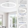 71-3rKTBRzL._AC_SL1500_.jpg windphoto 23" Ceiling Fans with Lights and Remote for Bedroom, White | Low Profile Fan Light, 3000K-6000K Stepless Dimmable Fandelier, 6 Speed, Reversible DC Motor, APP & Remote Control, Low Noice