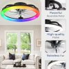 71-6KAa9bzL._AC_SL1500_.jpg windphoto RGB Low Profile Ceiling Fans with Lights and Remote, 20 Inch Dimmable Modern Fan Light(3000K-6000K), 6 Speed, Reversible, APP & Remote Control, Flush Mount Ceiling Fan for Bedroom, Black