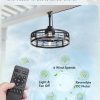 71-Qb40WDL._AC_SL1500_.jpg windphoto 22" Outdoor Ceiling Fans with Light,IP65 Waterproof Gazebo Fan | Outdoor Fan with Hanging Hook, Plug in, Remote Control,Caged, 6 Speeds, 4Timer, for Patio, Porch, Pergola, Canopy