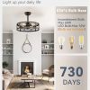 71-d1aG9DLL._AC_SL1500_.jpg windphoto 20 inch Fandelier Caged Ceiling Fan with Light, Black Gold | 6 Speed Adjustable,Timing, Quiet & Powerful DC, Small, Farmhouse, Industrial, Enclosed, Bladeless, Bedroom, Kitchen, Downrod