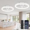 71-nyrkpbtL._AC_SL1500_.jpg windphoto 2 Pack 20" Ceiling Fans with Lights and Remote for Bedroom, White | Low Profile Fan Light, 3000K-6000K Stepless Dimmable Fandelier, 6 Speed, Reversible DC Motor, APP & Remote Control, Low Noice