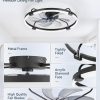 windphoto 26" Low Profile Ceiling Fans with Lights, Remote/APP Control, Black | Wider Airflow, Stepless Dimmable LED, Quiet Reversible DC Motor, 6 Speeds, 3CCT, Timer, Bedroom, Living Room, Kitchen