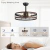 71-r7wWyqZL._AC_SL1500_.jpg windphoto 22 inch Caged Fandelier Ceiling Fan Light with Remote, Walnut | 6 Speed Adjustable,Timing, Quiet & Powerful DC, Small, Farmhouse, Industrial, Enclosed, Bladeless, Bedroom, Kitchen, Downrod