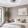 windphoto 23" Low Profile Ceiling Fans with Lights, APP & Remote, Grey | Flush Mount, Dimmable LED, Quiet DC Motor, Reversible, 6 Speeds, Fandelier, for Bedroom