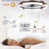 windphoto 24" Ceiling Fans with Lights, Low Profile Fandelier for Bedroom | Flush Mount Fan Light, Stepless Dimmable, App/Remote Control, 3 CCT Led, 6 Speeds, Quiet Reversible DC Motor, Brown