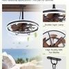 windphoto 24" Outdoor Ceiling Fans with Light, IP65 Waterproof Gazebo Fan | Outdoor Fan with Hanging Hook, Remote & App Control, 3CCT Dimmable,Timer, Caged Plug in Ceiling Fan for Patio, Porch, Pergola
