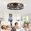 7108CEn8cWL._AC_SL1500_.jpg windphoto 23" Caged Farmhouse Ceiling Fan with Light, Flush Mount, Black Gold | Remote&APP Control, Large Low Profile, Rustic Fandaliers, Industrial Bladeless Enclosed, Powerful Motor for Bedroom, Kitchen