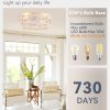 710AR0Jv3sL._AC_SL1500_.jpg windphoto 20" White Gold Caged Low Profile Ceiling Fan with Light and Remote | Flush Mount, Bladeless Enclosed Fandelier, 6 Speed, Quiet Powerful DC, Rustic,Farmhouse, Small, Bedroom, Kitchen, Indoor
