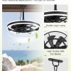 windphoto 24" Outdoor Ceiling Fans with Light, IP65 Waterproof Gazebo Fan | Outdoor Fan with Hanging Hook, Remote & App Control, 3CCT Dimmable,Timer, Caged Plug in Ceiling Fan for Patio, Porch, Pergola