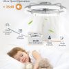 windphoto 24" Ceiling Fans with Lights, Low Profile Fandelier for Bedroom | Flush Mount Fan Light, Stepless Dimmable, App/Remote Control, 3 CCT Led, 6 Speeds, Quiet Reversible DC Motor, Grey