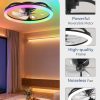 710hQDzlaqL._AC_SL1500_.jpg windphoto 23" Ceiling Fans with Lights and Remote for Bedroom, Black | RGB Low Profile Fan Light, 3000K-6000K Stepless Dimmable, 6 Speed, Reversible DC Motor, APP & Remote Control, Low Noice