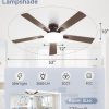 52 Inch Ceiling Fan with Lights and Remote, 30W 12" LED Panel Flush Mount Ceiling Fan, 6-Speed Quiet DC Motor Modern Low Profile Ceiling Fan with Reversible Blades for Bedroom, Living Room, Patio