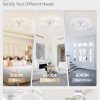 windphoto 22" Low Profile Ceiling Fans with Lights, APP & Remote, White | Flush Mount, Fandelier, 3000K-6000K, Dimmable LED, for Bedroom