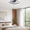 711Jdpa5AML._AC_SL1500_.jpg windphoto 23" Low Profile Ceiling Fans with Lights, APP & Remote, Brown | Flush Mount, Dimmable LED, Quiet DC Motor, Reversible, 6 Speeds, Fandelier, for Bedroom