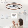 711P3byIoAL._AC_SL1500_.jpg windphoto 24'' Modern Low Profile Ceiling Fans with Lights and Remote, Walnut | 3000-6000K Dimmable LED, 6 Wind Speeds, Quiet Reversible DC Motor, Small Flush Mount Fandelier for Bedroom, Living Room