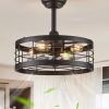 711pVLxrZJL._AC_SL1500_.jpg windphoto 16.5" Black Caged Ceiling Fan and 20" White Low Profile CCT Dimmable LED Ceiling Fan with Light & Remote, 6 Speed, Timing for Outdoor and Bedroom, Kitchen