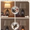 7125dsqXH2L._AC_SL1500_.jpg windphoto 18.72" Farmhouse LED Lantern Flickering Flame Table Lamps Set of 2 | Small Rustic Bronze End Table Lamps, Blow-Controlled , Halloween Decorative, Bedside for Living Room, Bedroom