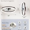 windphoto 20" Low Profile Ceiling Fans with Lights, APP & Remote, Brown | Flush Mount, Dimmable LED, Quiet DC Motor, Reversible, 6 Speeds, Fandelier, for Bedroom