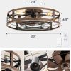 712Bk9wWt6L._AC_SL1500_.jpg windphoto 23" Black Gold Caged Low Profile Ceiling Fan with Light and Remote | Flush Mount, Bladeless Enclosed Fandelier, 6 Speed, Quiet Powerful DC, Rustic,Farmhouse, Small, Bedroom, Kitchen, Indoor