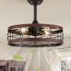 712EYc3pK9L._AC_SL1500_.jpg windphoto 18 inch Caged Fandelier Ceiling Fan Light with Remote, Walnut | 6 Speed Adjustable,Timing, Quiet & Powerful DC, Small, Farmhouse, Industrial, Enclosed, Bladeless, Bedroom, Kitchen, Downrod