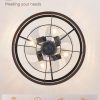 712G0Tys-L._AC_SL1500_.jpg windphoto 20 inch Fandelier Caged Ceiling Fan with Light and Remote, Walnut | 6 Speed Adjustable,Timing, Quiet & Powerful DC, Small, Farmhouse, Industrial, Enclosed, Bladeless, Bedroom, Kitchen, Downrod