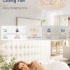 712XUR51jtL._AC_SL1500_.jpg windphoto 23 Inch Caged Flush Mount Ceiling Fans with Lights, White Gold | Low Profile, Farmhouse, Bladeless Enclosed Fandelier, Small, 6 Speed, Quiet Powerful DC, Bedroom, Kitchen, Living Room,