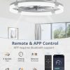 windphoto 24" Ceiling Fans with Lights, Low Profile Fandelier for Bedroom | Flush Mount Fan Light, Stepless Dimmable, App/Remote Control, 3 CCT Led, 6 Speeds, Quiet Reversible DC Motor, Grey