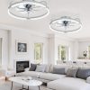 713imUh499L._AC_SL1500_.jpg windphoto 2 Pack 20" Low Profile Ceiling Fans with Lights and Remote | Flush Mount, Stepless Dimmable Fandelier, 6 Speeds, 3 CCT, Quiet Reversible DC Motor, 2H Timer, Bedroom, Living Room, Grey