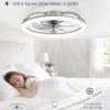 714SyGqRKWL._AC_SL1500_.jpg windphoto 23" Ceiling Fans with Lights and Remote for Bedroom, Grey | Low Profile Fan Light, 3000K-6000K Stepless Dimmable Fandelier, 6 Speed, Reversible DC Motor, APP & Remote Control, Low Noice