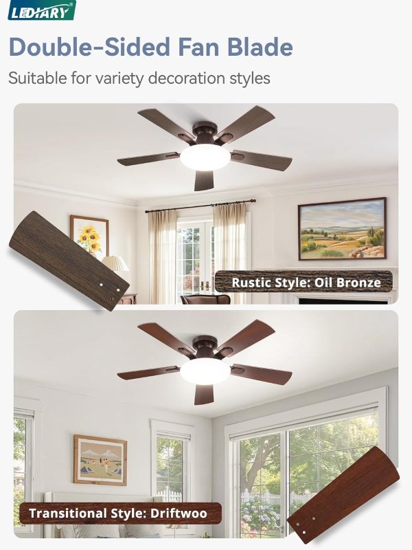 714g00SlqhL._AC_SL1500_.jpg windphoto 42 Inch Flush Mount Ceiling Fans with Lights, Remote & APP Control | Bright Light, 3CCT, Dimmable, Memory Function, Timer, Reversible Blade, Quiet DC Motor, Damp-Rated, Bedroom, Covered Patio