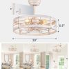 714hmEHyGmL._AC_SL1500_.jpg windphoto 20 inch Fandelier Caged Ceiling Fan with Light, White Gold | 6 Speed Adjustable,Timing, Quiet & Powerful DC, Small, Farmhouse, Industrial, Enclosed, Bladeless, Bedroom, Kitchen, Downrod