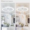 windphoto 20" Low Profile Bladeless Ceiling Fan with Light, Remote&APP, White | Flush Mount, 6 Speed Adjustable, 3000-6000K Dimmable LED, Modern Enclosed Fandelier with Timming, Bedroom, Kids Room
