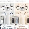 windphoto 20" Low Profile Ceiling Fans with Lights, APP & Remote, Brown | Flush Mount, Dimmable LED, Quiet DC Motor, Reversible, 6 Speeds, Fandelier, for Bedroom